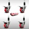 Service Caster 3'' SS Red Poly Swivel 1-1/4'' Expanding Stem Caster Set Total Lock Brake, 4PK SCC-SSEXTTL20S314-PPUB-RED-114-4 - alternate 2